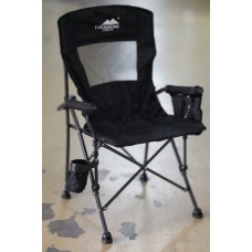 Portable Foldable Ultralight Back Rest Camping Chair with Carry Bag Medium Sized Adult - Black