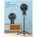 10000mAh Rechargeable Battery Oscillating Floor Fan with Remote Desk Pedestal Cordless Portable