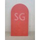 Land Rover Defender Fuel Tank Fuel Filler Recess Covers - Red SG With White Border