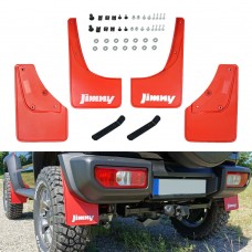 Suzuki Jimny Sierra JB64 JB74 2019 2022 Mud Flaps Jimny Wording - Black/ Red