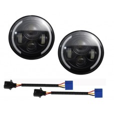 Jeep Wrangler / Suzuki Jimny SJ410 LED Front Headlight 7" Inch Halo High-quality Signal Head Light - Pair