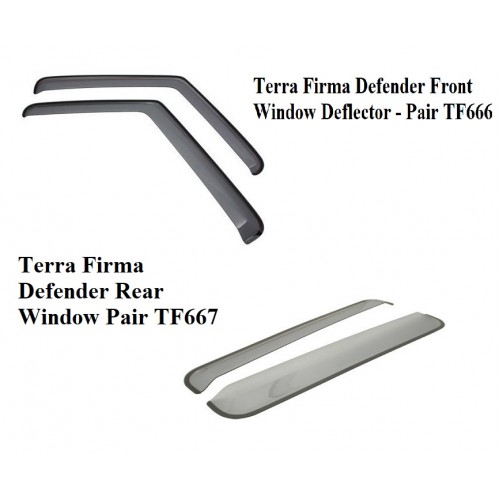 Terra Firma Defender Front Window Deflector Pair TF666 + Defender Rear