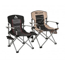 ARB Camping Touring Chairs With Side Table - Black / Tan