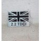 Land Rover Vehicle Car Body Decoration Metal Plate Emblem Badge - UK Flag 2.2 TDCI Badge
