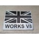 Land Rover Vehicle Car Body Decoration Metal Plate Emblem Badge - UK Flag Works V8 Badge