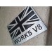 Land Rover Vehicle Car Body Decoration Metal Plate Emblem Badge - UK Flag Works V8 Badge