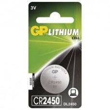 GP  Lithium Cell CR2450 (DL2450 CR 2450) 3V Coin Button Battery - 1 piece
