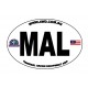 Overland MAL Malaysia Oval Country Code Car Sticker 