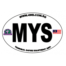Overland MYS Malaysia Oval Country Code Car Sticker