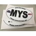 Overland MYS Malaysia Oval Country Code Car Sticker