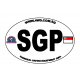 Overland SGP Singapore Oval Country Code Car Sticker