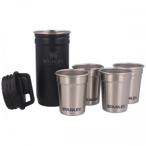 Stanley Adventure Pre-Party Stainless Steel Shotglass + Flask Set - Matte  Black 