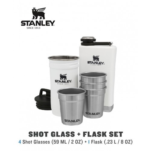 Stanley Adventure Stainless Steel Shot Glass & Classic 8-Oz. Flask Gift Set