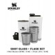 Stanley Adventure Stainless Steel Shot Glass + Flask Set 8oz Polar White 10-01883-033