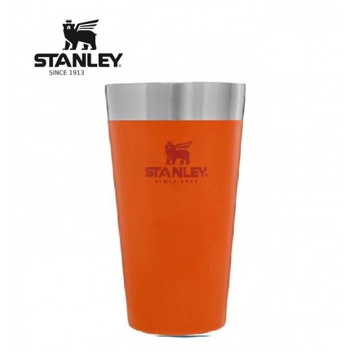 Stanley Vacuum Insulated Stacking Tumbler Stainless Steel Pint Drinking Cup  473ml 16oz Orange