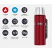 Thermos Stainless Steel King Vacuum Flask Cranberry Red 1.2L 40oz 
