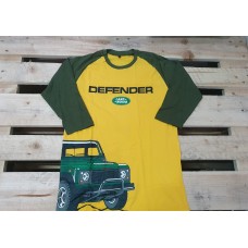 Land Rover Defender Raglan Camping Unisex Tee Shirt Yellow