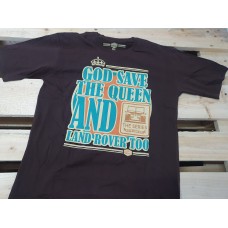 Land Rover Defender " God Save The Queen And Land Rover Too " Unisex Tee Shirt Dark Brown